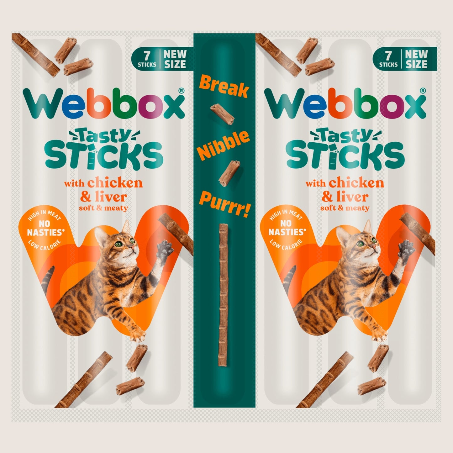 Webbox Tasty Sticks with Chicken & Liver No Artificial Additives 7 x 5g