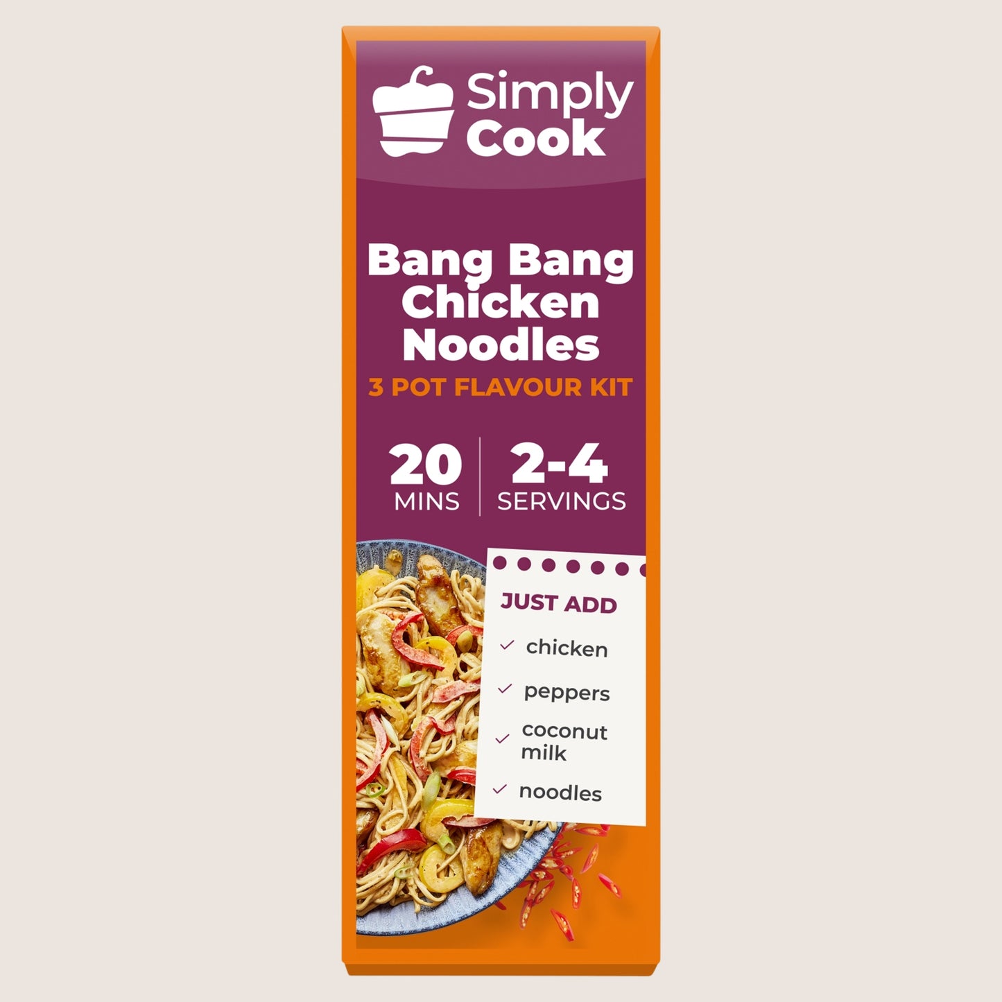 Simply Cook Bang Bang Chicken Noodles Recipe Kit No Artificial Additives 45g