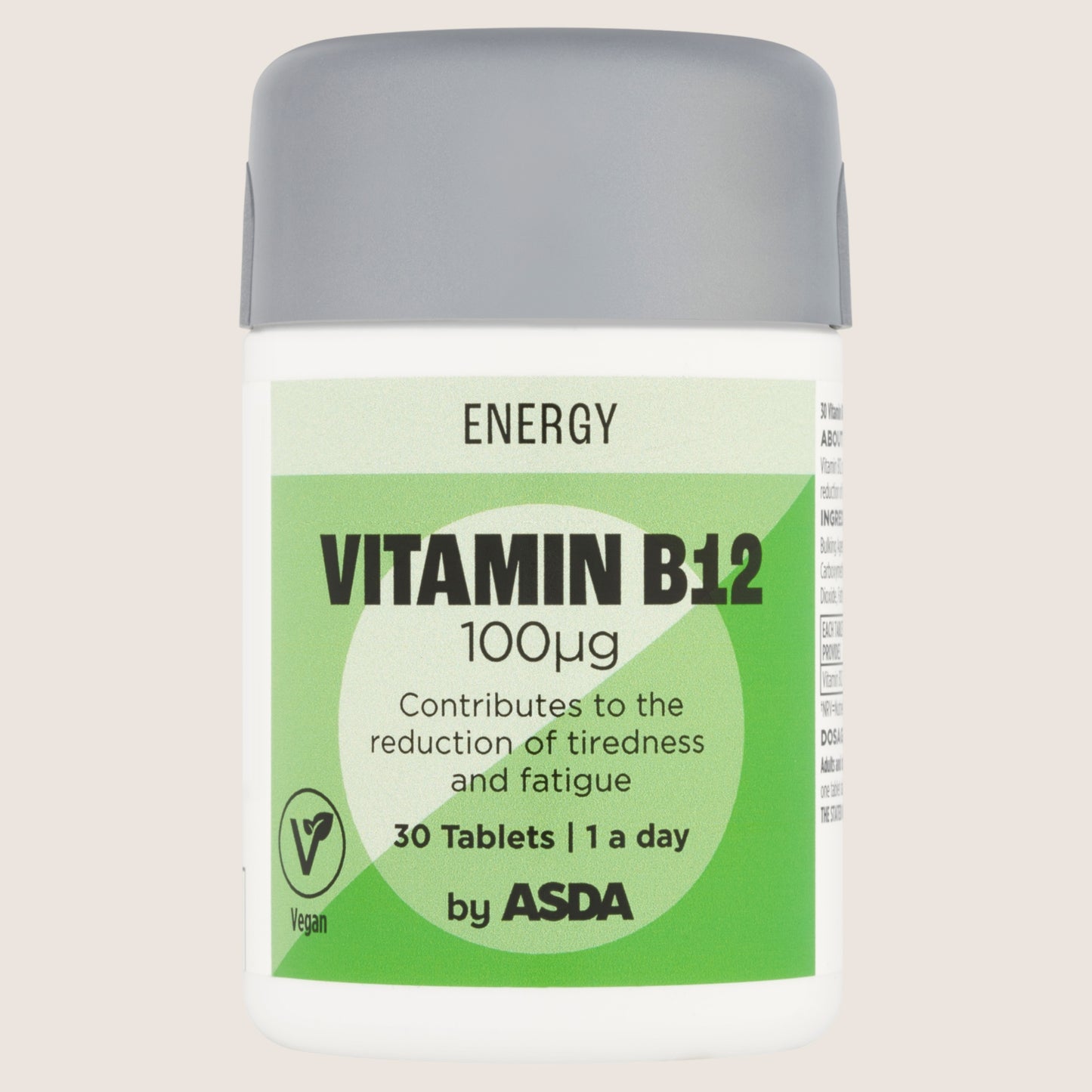ASDA Energy 1 a day Vitamin B12 100μg 30 Tablets