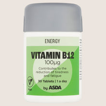ASDA Energy 1 a day Vitamin B12 100μg 30 Tablets