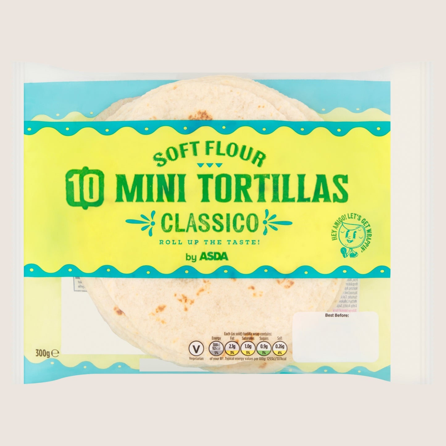 ASDA 10 Mini Tortillas Classico No Artificial Additives 300g