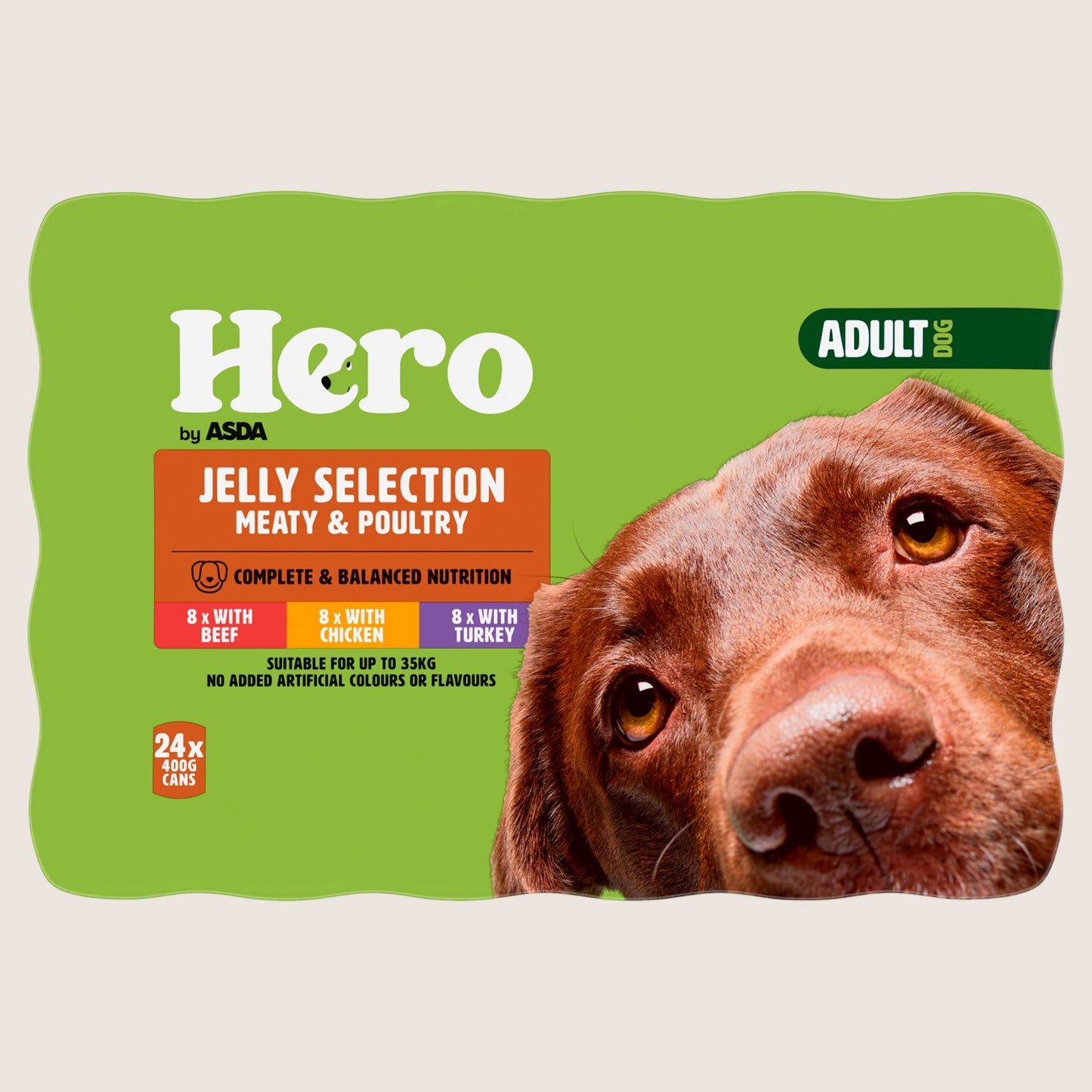 Hero by ASDA Hero Adult Jelly Selection Meat & Poultry Complete Nutrition 24 x 400g