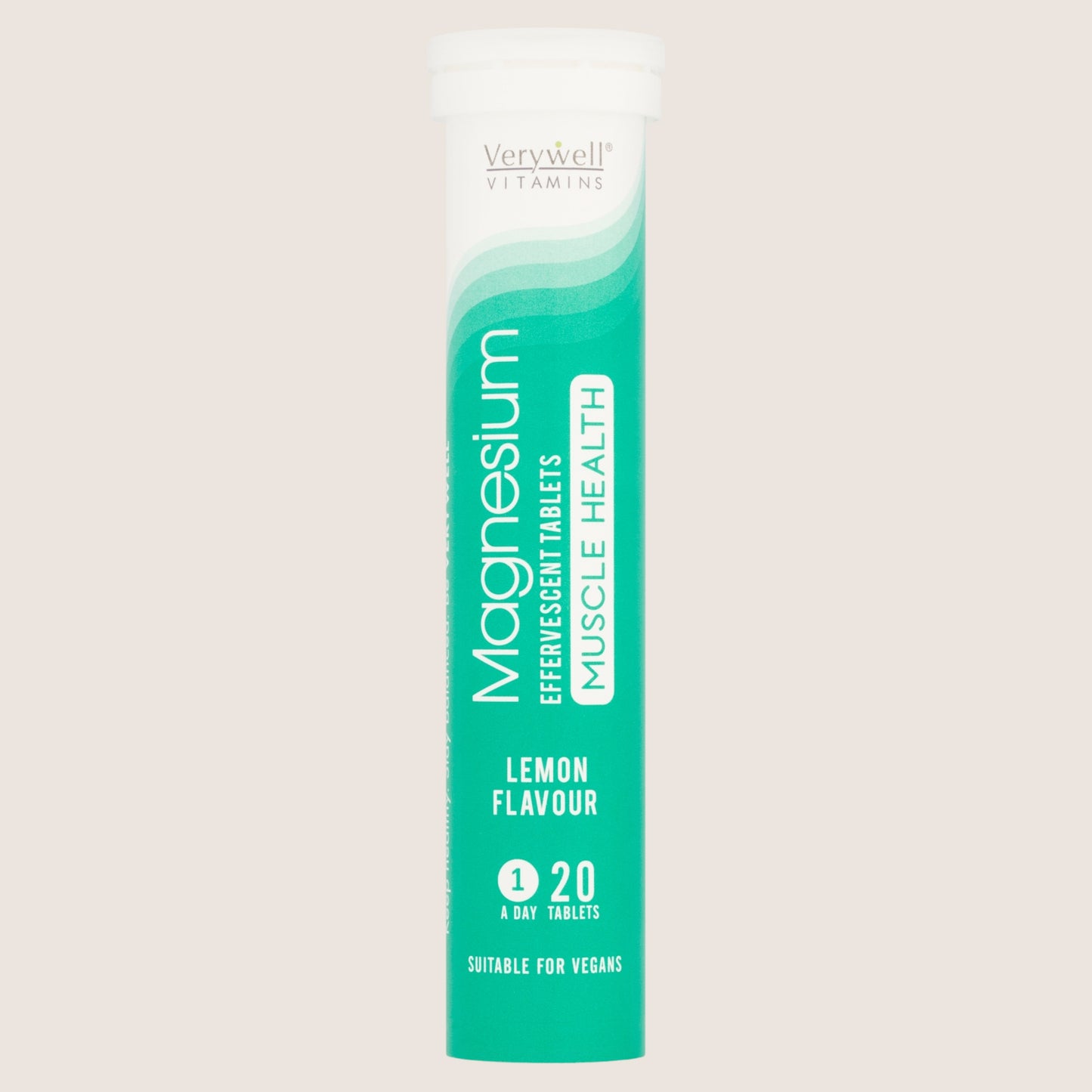 Verywell Vitamins Magnesium Lemon Flavour Effervescent 1 a Day 20 Tablets