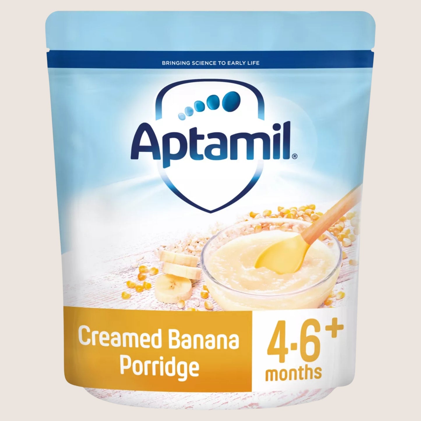 Aptamil Creamed Banana Porridge Baby Cereal, 4-6+ Months Suitable from Birth 125 g