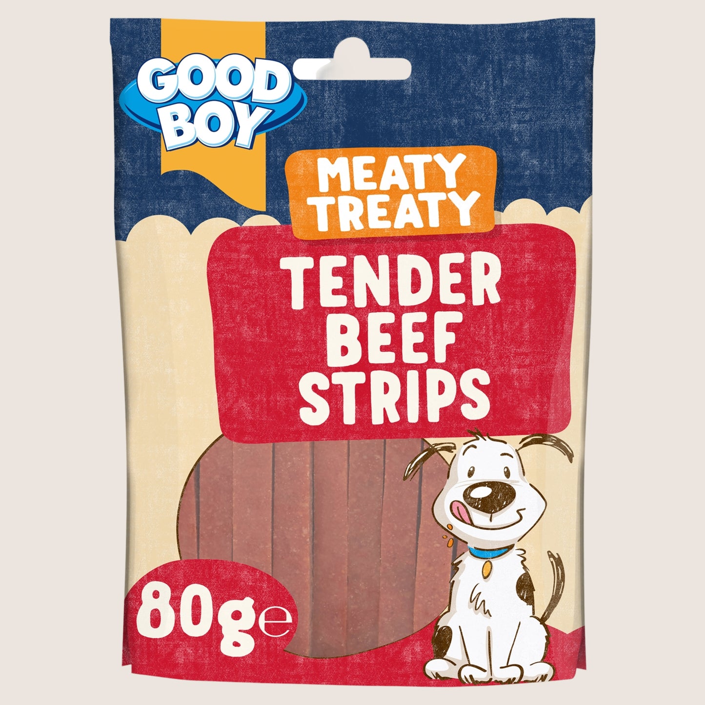 Good Boy Meaty Treaty Tender Beef Strips No Artificial Additives 80g