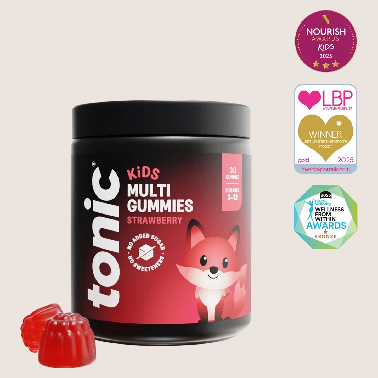 Tonic Health Kids 30 Strawberry Multi Gummies Food Supplement Age 3-12