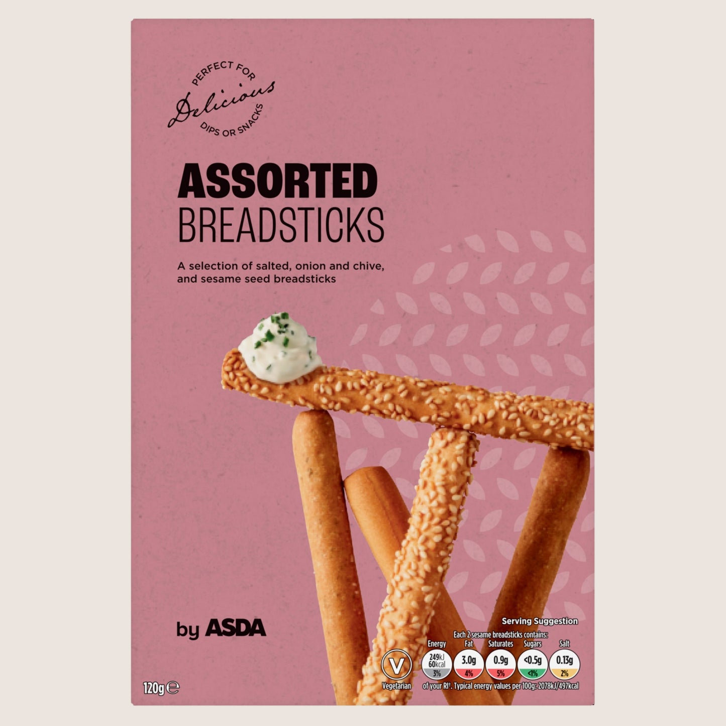 ASDA Assorted Bread Sticks Free From Artificial Additives 120g