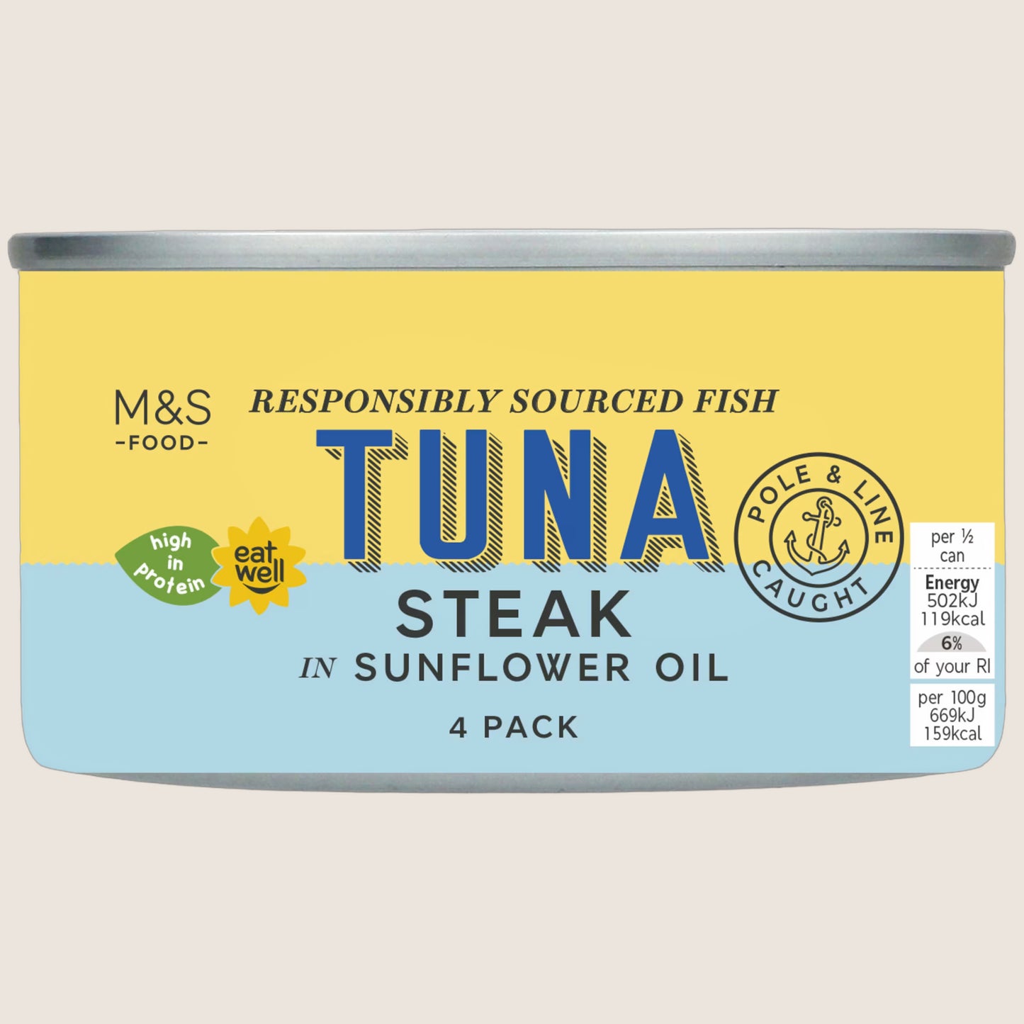 M&S Tuna Steak In Sunflower Oil 200 g