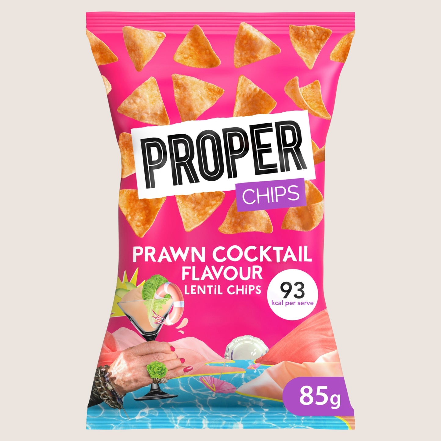 Proper Prawn Cocktail Flavour Lentil Chips Gluten Free 85g