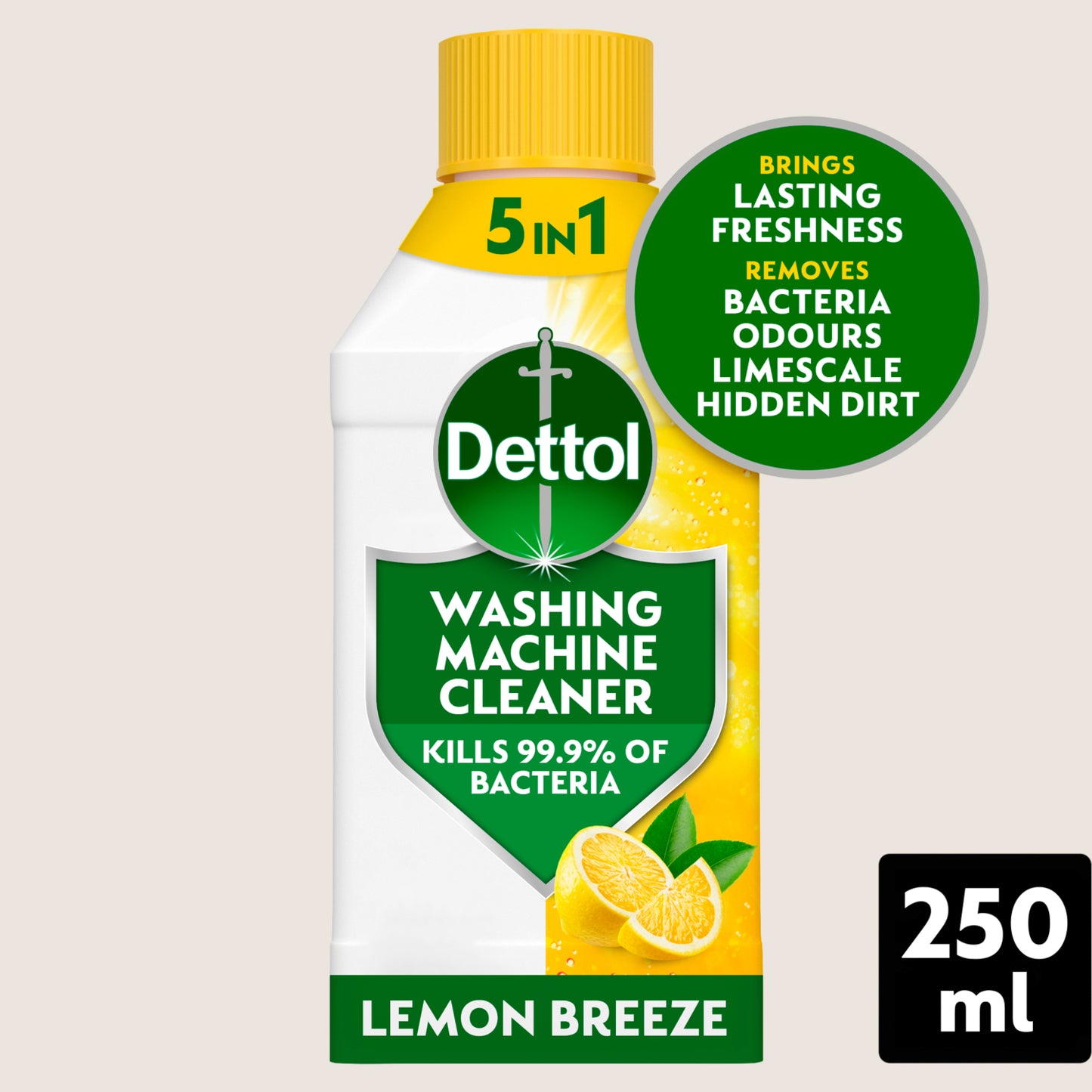 Dettol 5-in-1 Washing Machine Cleaner Lemon Breeze 250ml