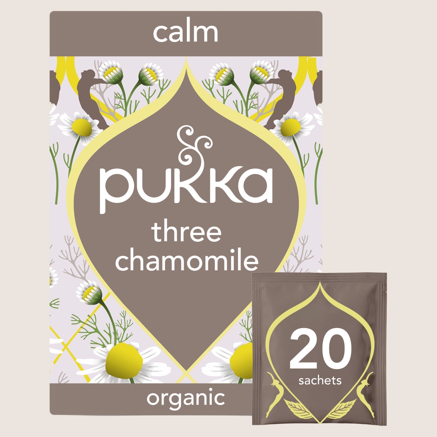 Pukka Organic Three Chamomile Tea 20 Home Compostable Herbal Tea Bags