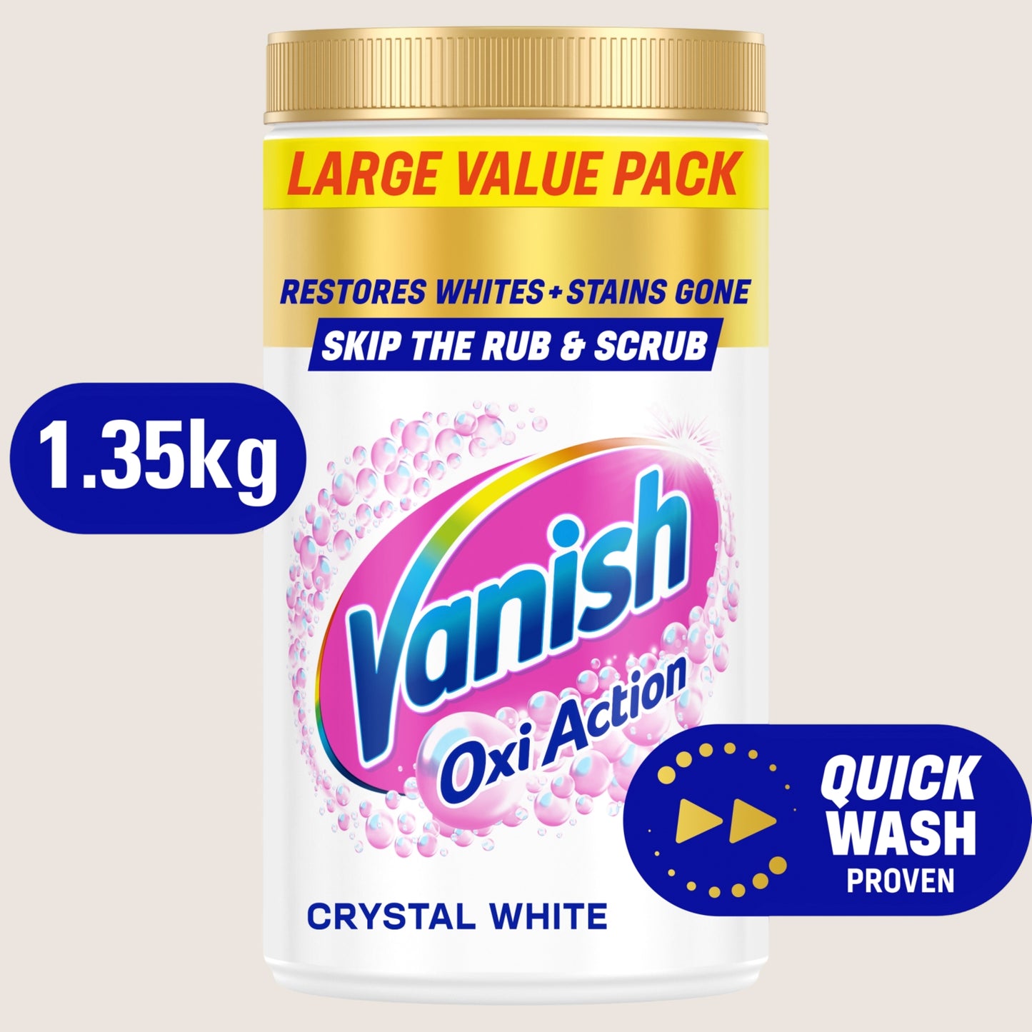 Vanish Gold Crystal White Oxi Action Stain Remover Powder Gold 1.35kg