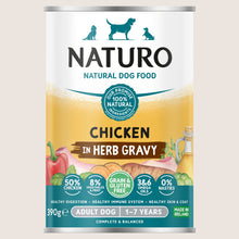 Naturo Natural Dog Food Chicken in Herb Gravy Adult Dog 1-7 Years With Omega Oils 390g