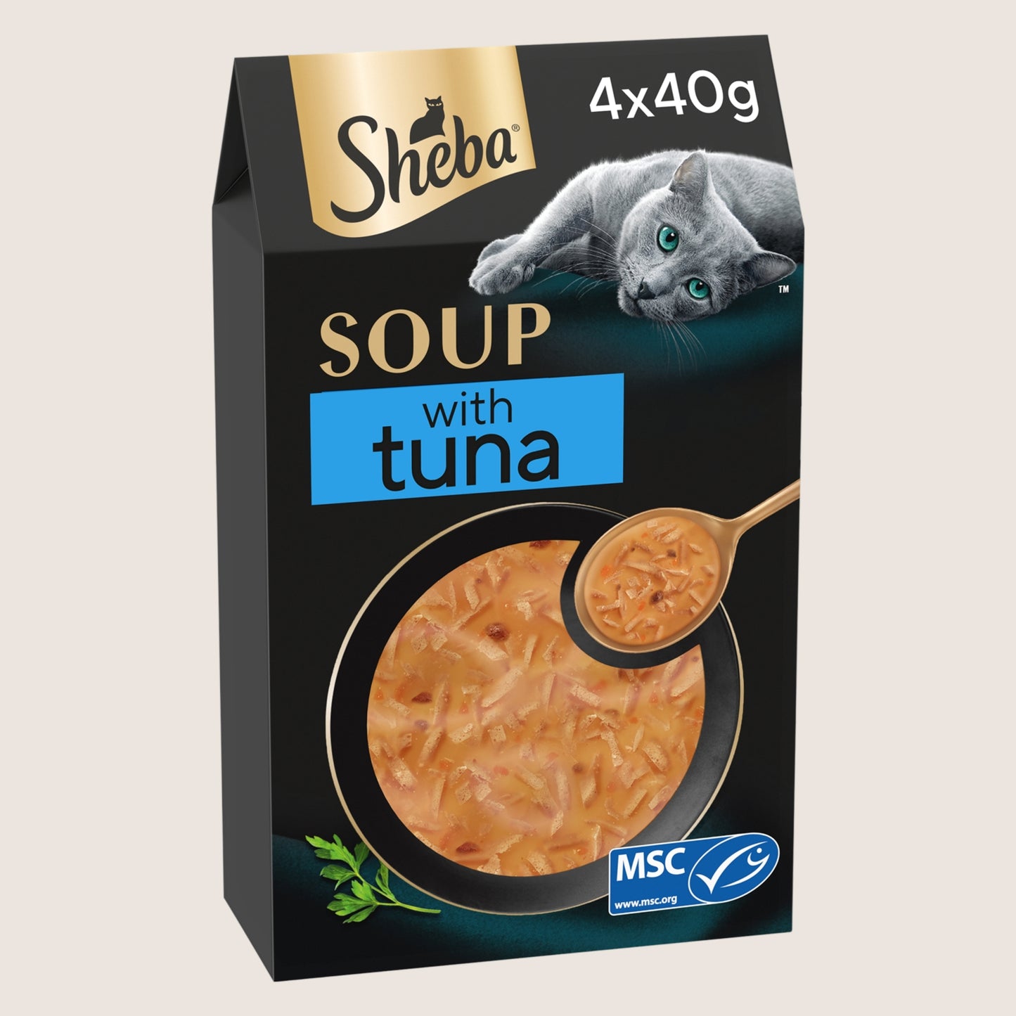 Sheba SHEBA Soup Adult Wet Cat Food Pouch with Tuna Nutritionally Complete 4 x 40g