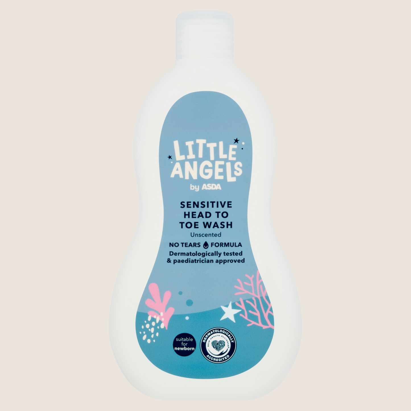 LITTLE ANGELS by ASDA Unscented Sensitive Head to Toe Wash Sensitive Skin 500ml