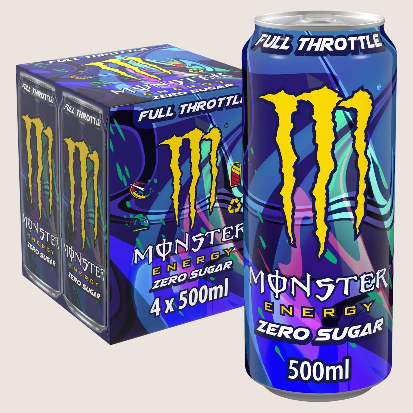 Monster Energy Drink Full Throttle Zero Sugar 4 x 500ml
