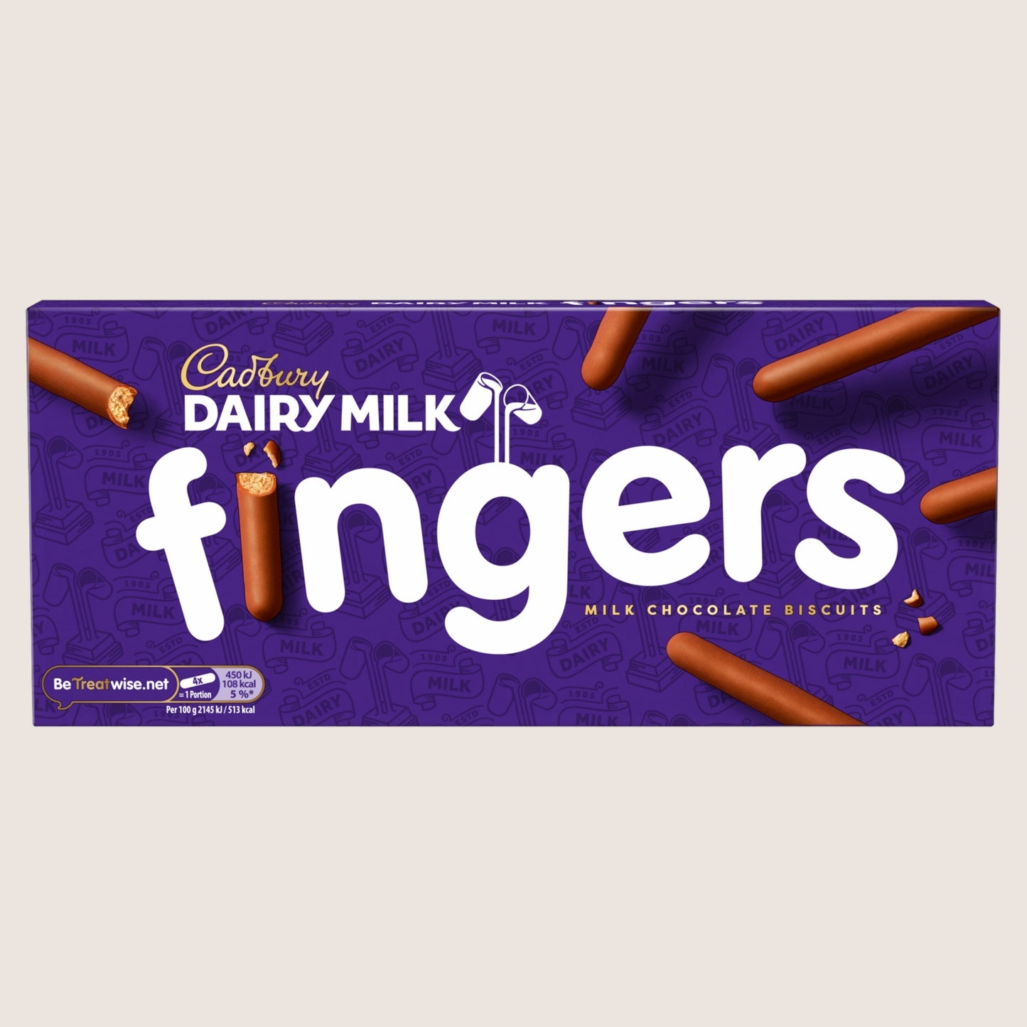 Cadbury Dairy Milk Fingers Milk Chocolate Covered Biscuits Milk Chocolate 114g