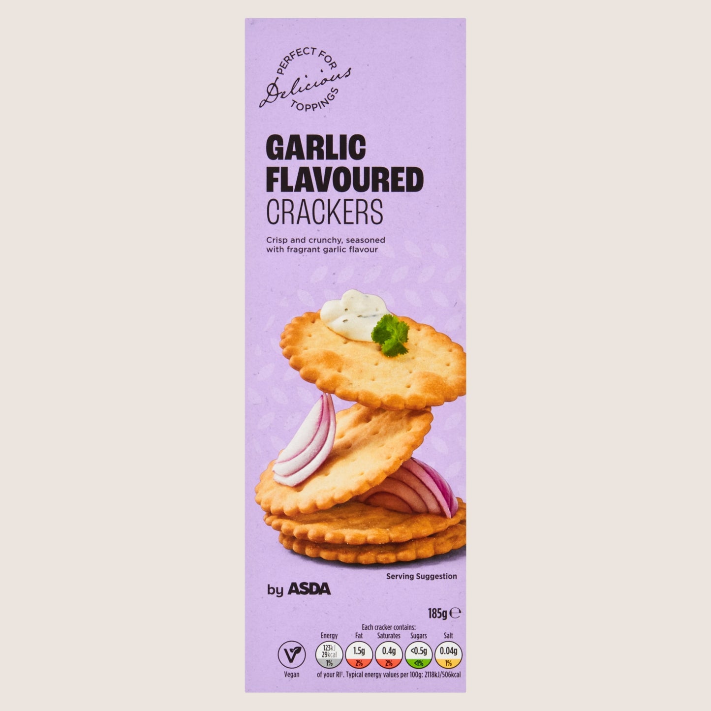 ASDA Garlic Flavoured Crackers Free From Artificial Additives 185g