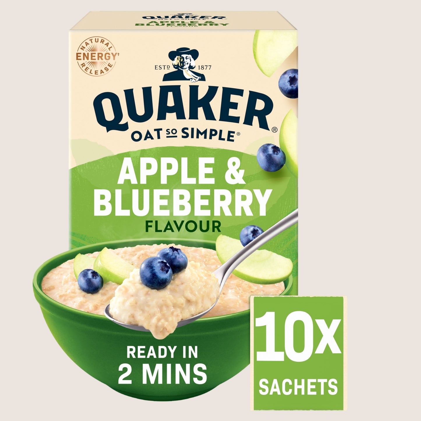 Quaker Oat So Simple Apple & Blueberry Porridge Sachets Wholegrain 10x36g