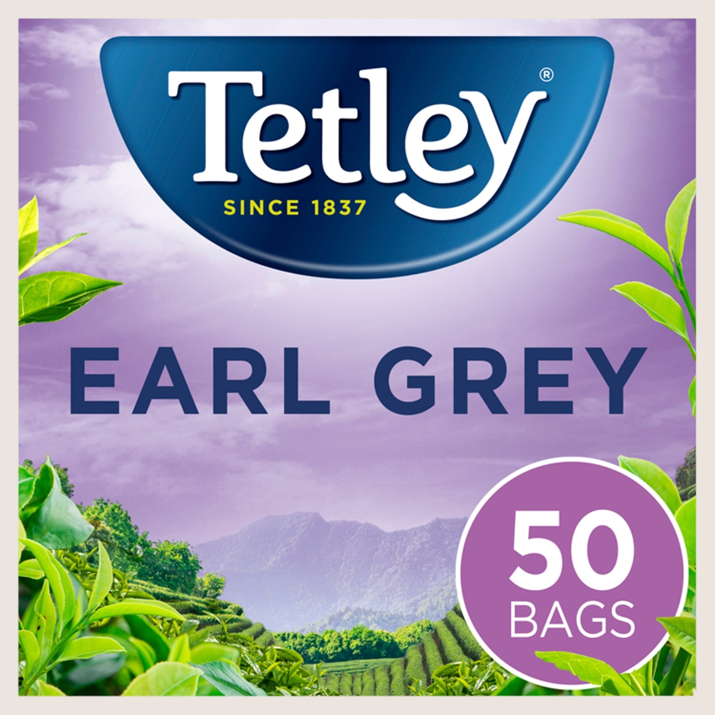 Tetley 50 Earl Grey Tea Bags Rainforest Alliance Certified 125g