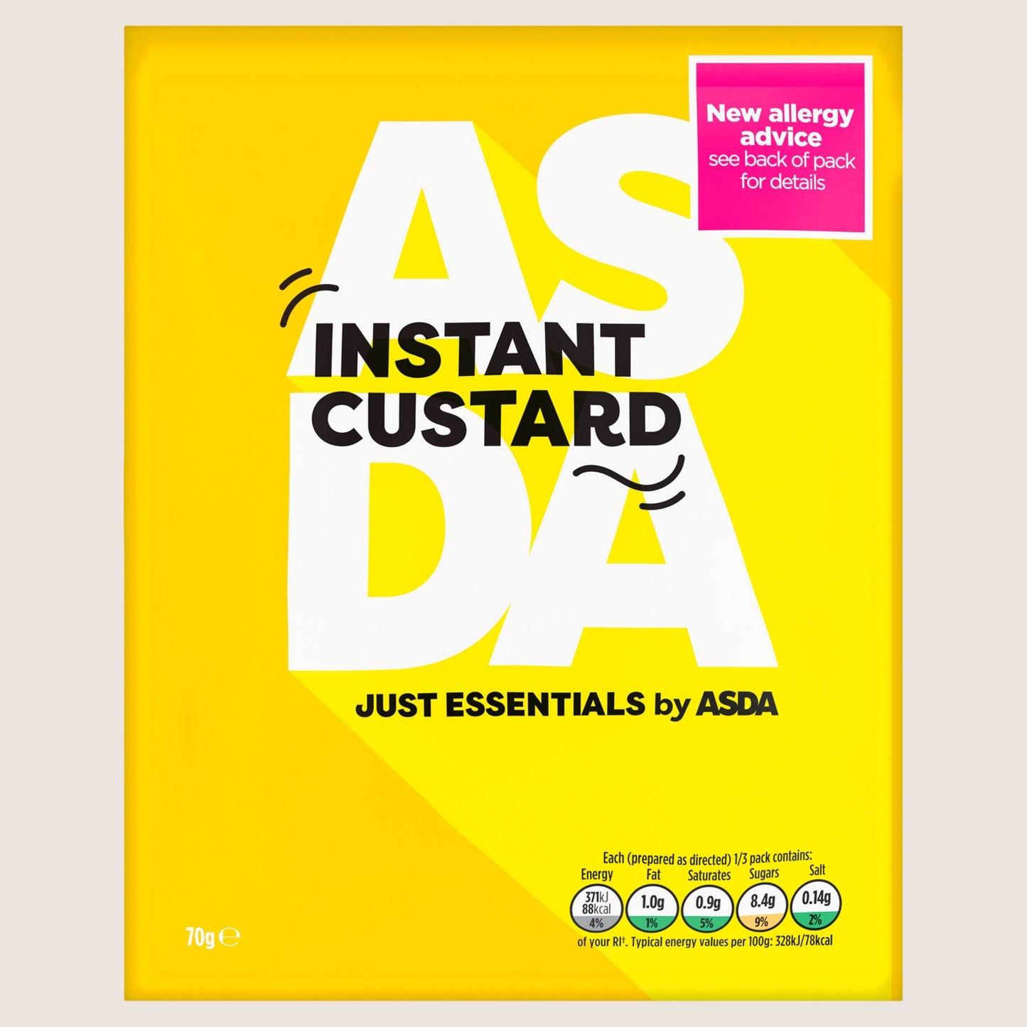 JUST ESSENTIALS by ASDA Just Essentials Instant Custard No Artificial Additives 70g