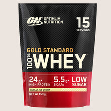 Optimum Nutrition Gold Standard Whey Protein Powder, Vanilla Ice Cream Flavour, 15 servings