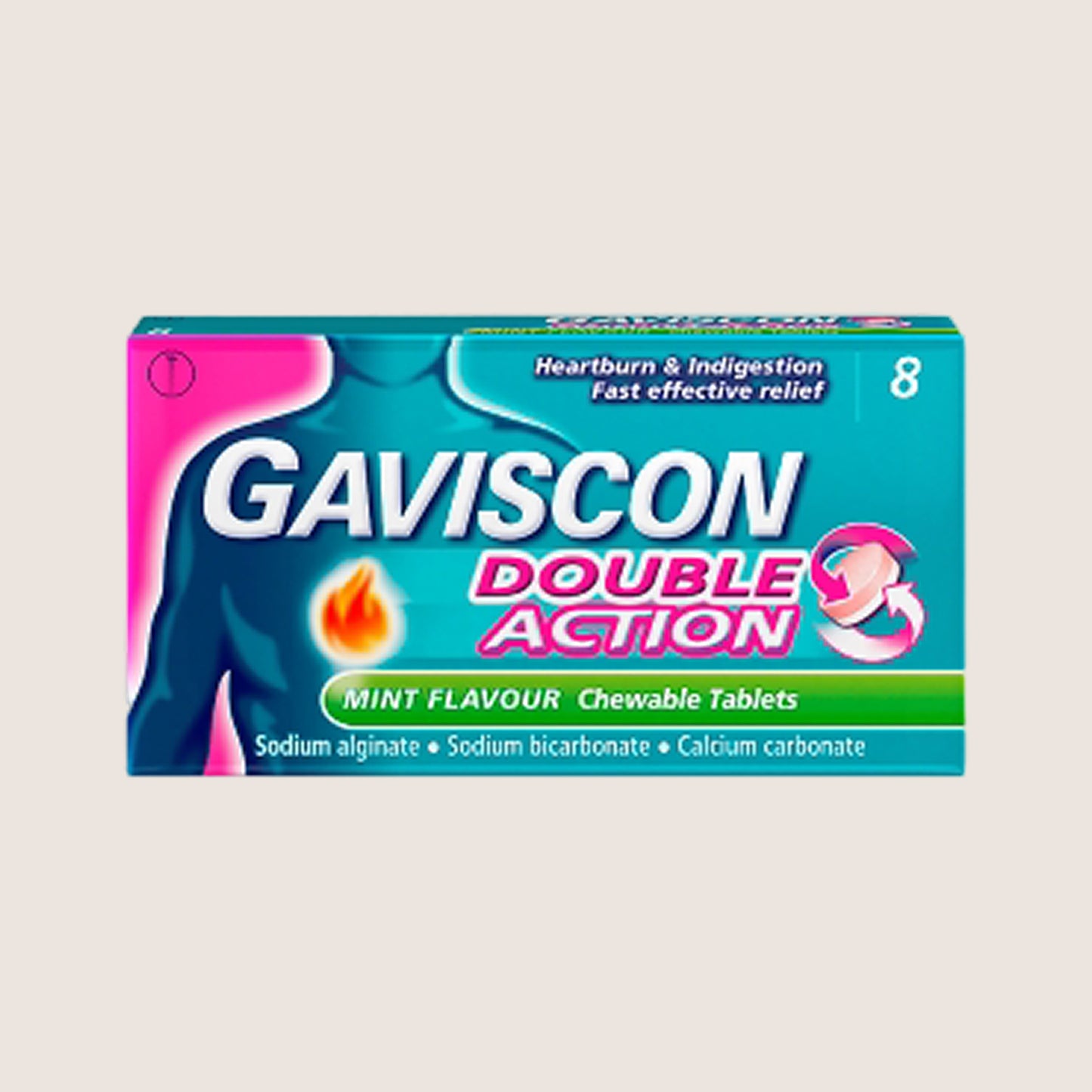 Gaviscon Double Action Mint Flavour 8 Chewable Tablets