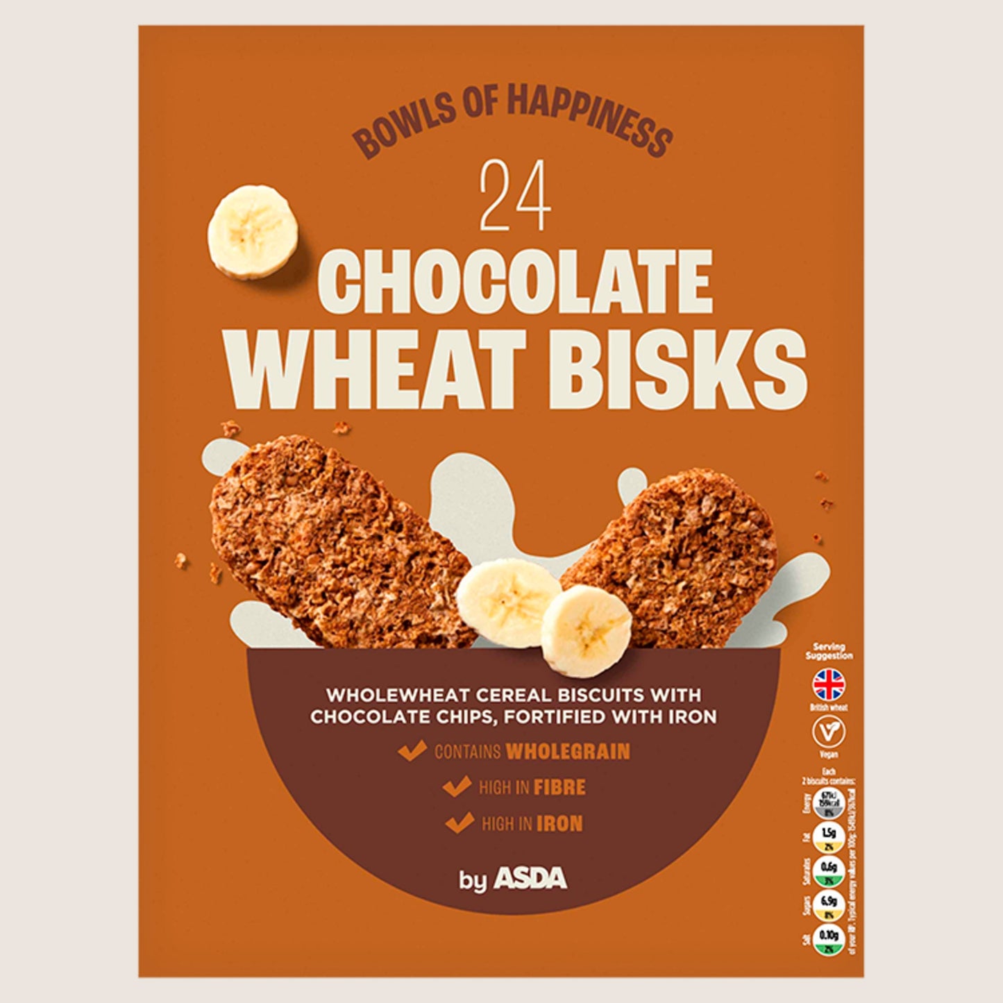 ASDA 24 Chocolate Wheat Bisks Vitamin Fortified