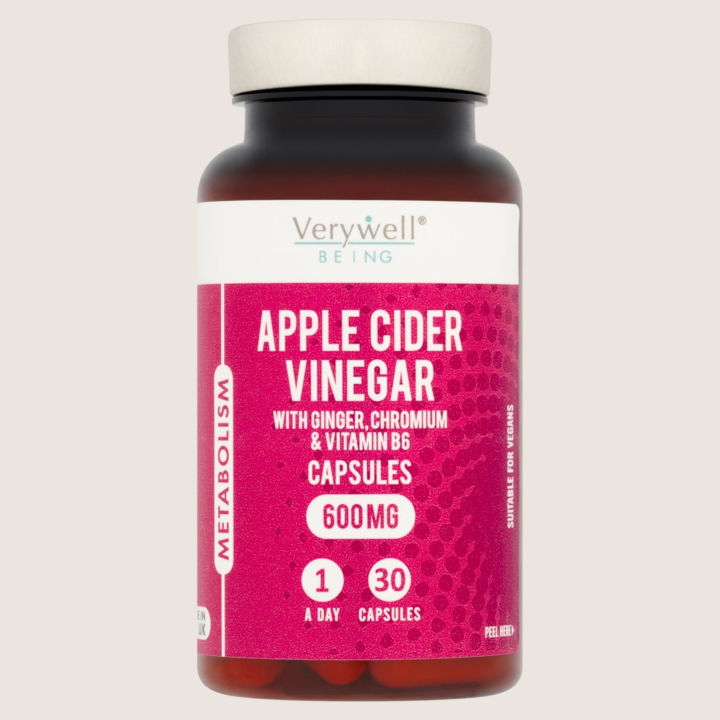 Verywell Being Metabolism Apple Cider Vinegar 600mg 1 A Day 30 Capsules