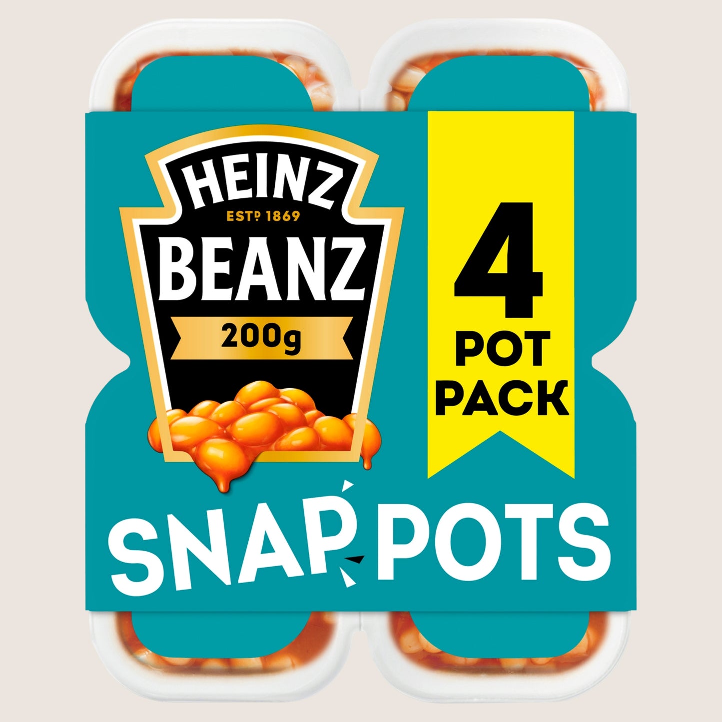 Heinz Baked Beans Snap Pots Low Fat 200g