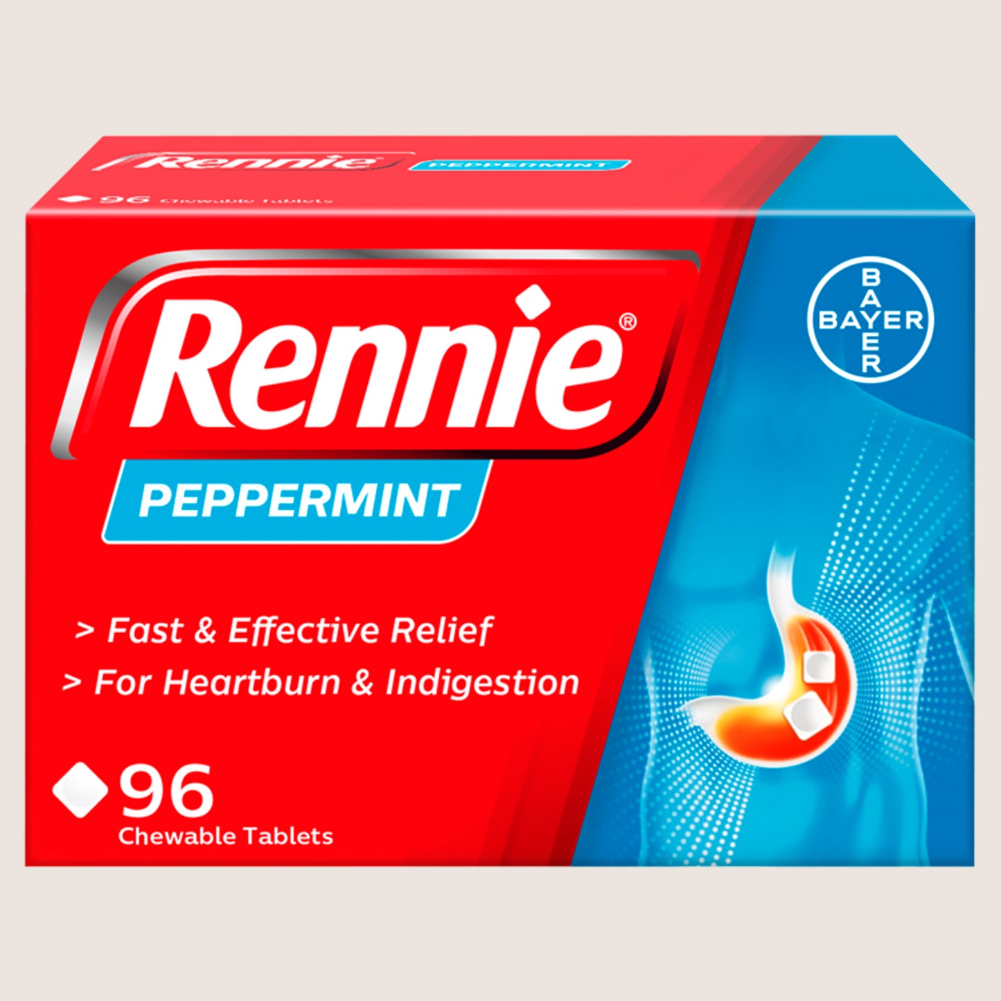 Rennie Peppermint 96 Chewable Tablets