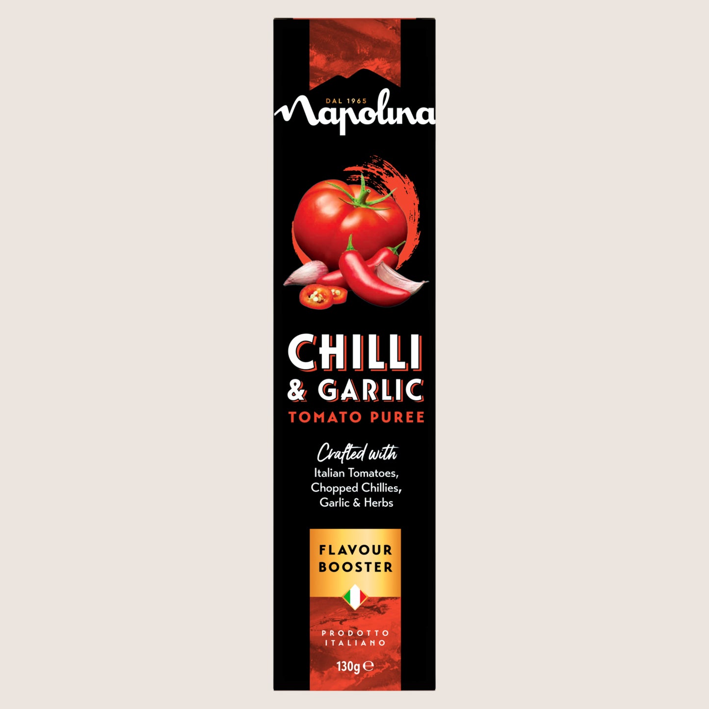 Napolina Chilli & Garlic Tomato Puree No Artificial Additives 130g