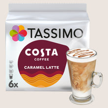Tassimo Costa Caramel Latte Coffee Pods x6 Rainforest Alliance Certified