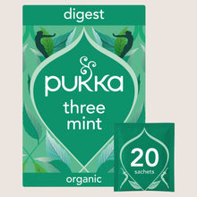 Pukka Organic Three Mint Tea 20 Home Compostable Herbal Tea Bags 32g