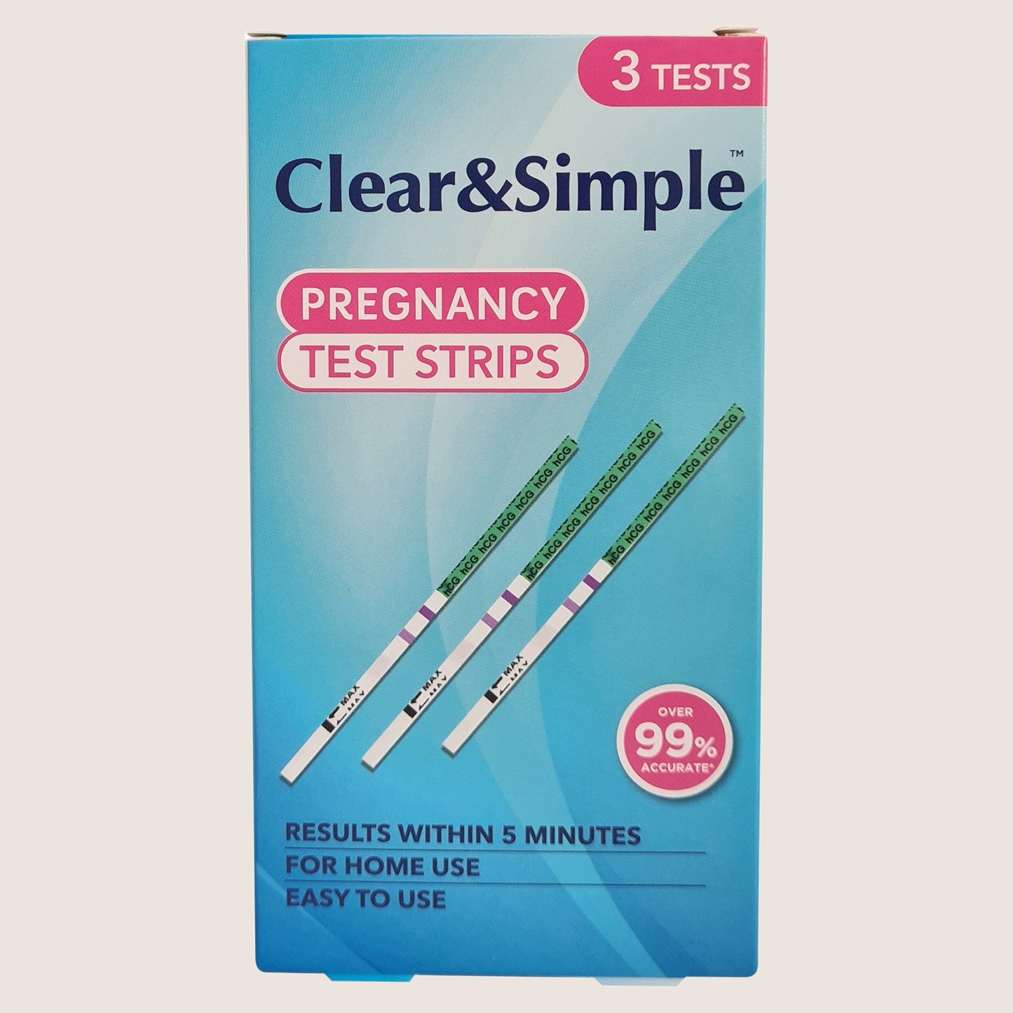 Clear & Simple 3 Pregnancy Test Strips