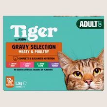 Tiger by ASDA Tiger Gravy Selection Meaty & Poultry Complete Nutrition 12 x 100g