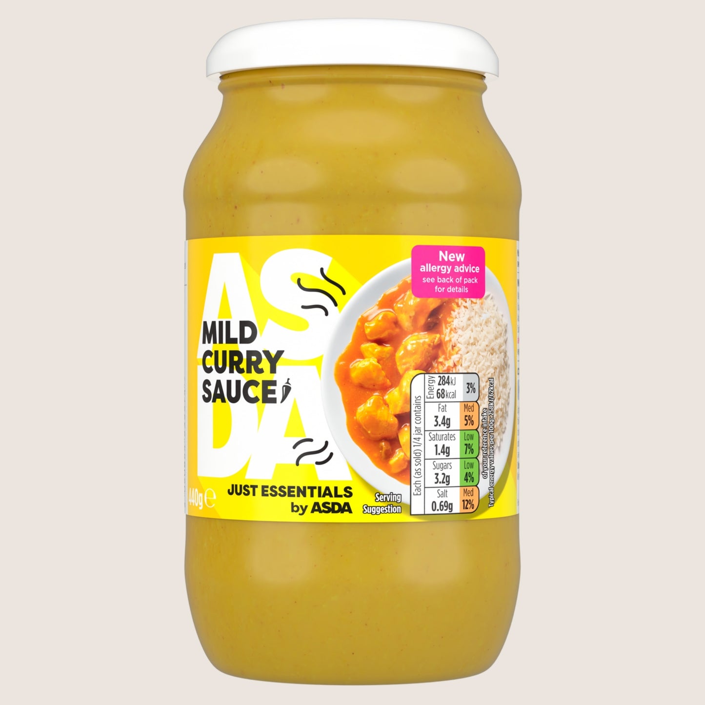 JUST ESSENTIALS by ASDA Just Essentials Mild Curry Sauce No Artificial Additives 440g