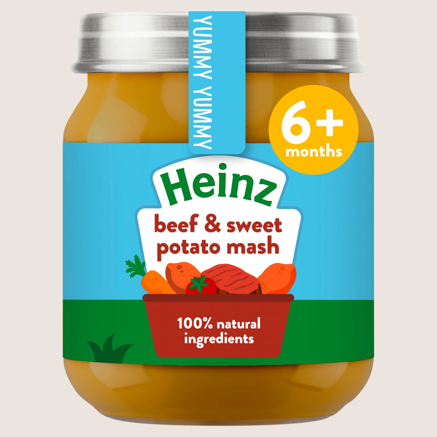 Heinz By Nature Beef & Sweet Potato Mash Baby Food Jar 6+ Months No Artificial Additives 120g