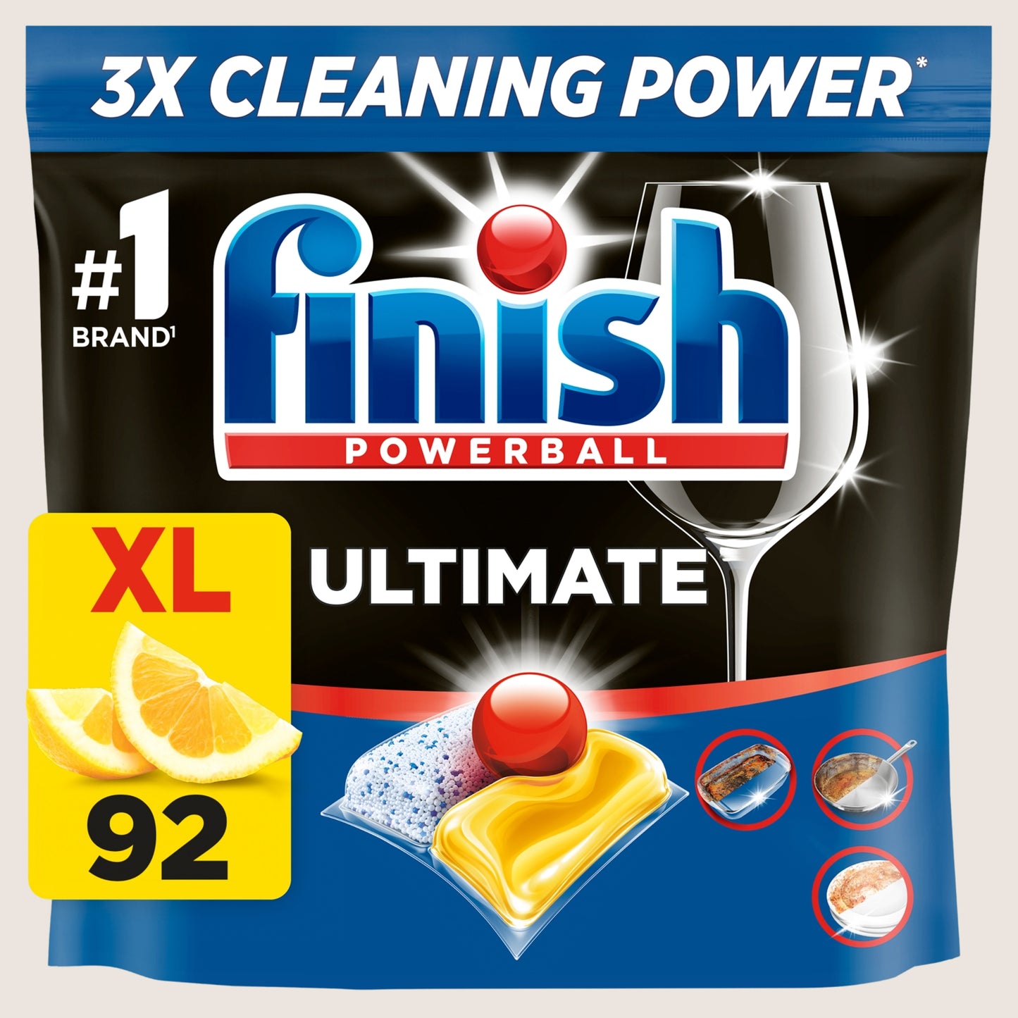 Finish Ultimate All In One Dishwasher Tablets Lemon - 92 Tabs