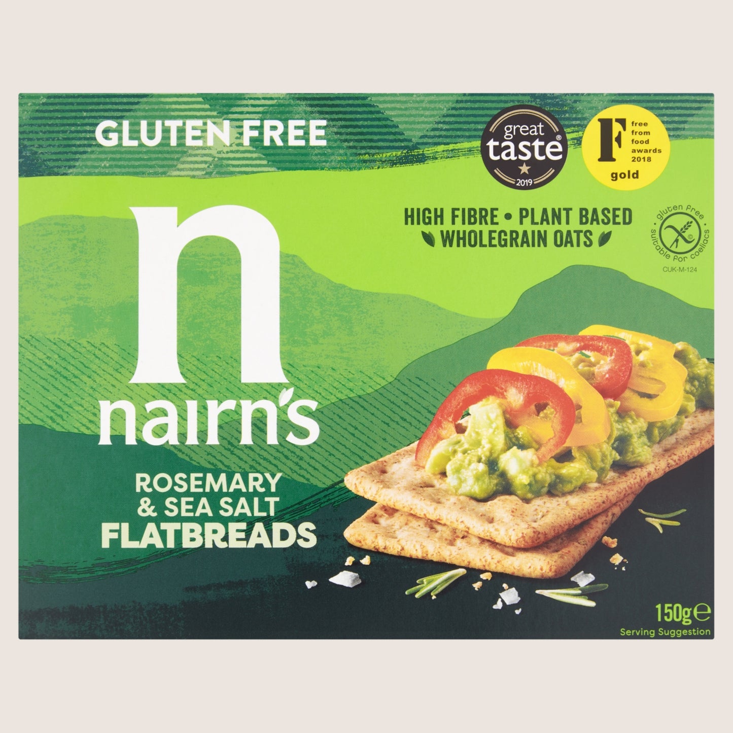 Nairn's Rosemary & Sea Salt Flatbreads Free From Artificial Additives 150g