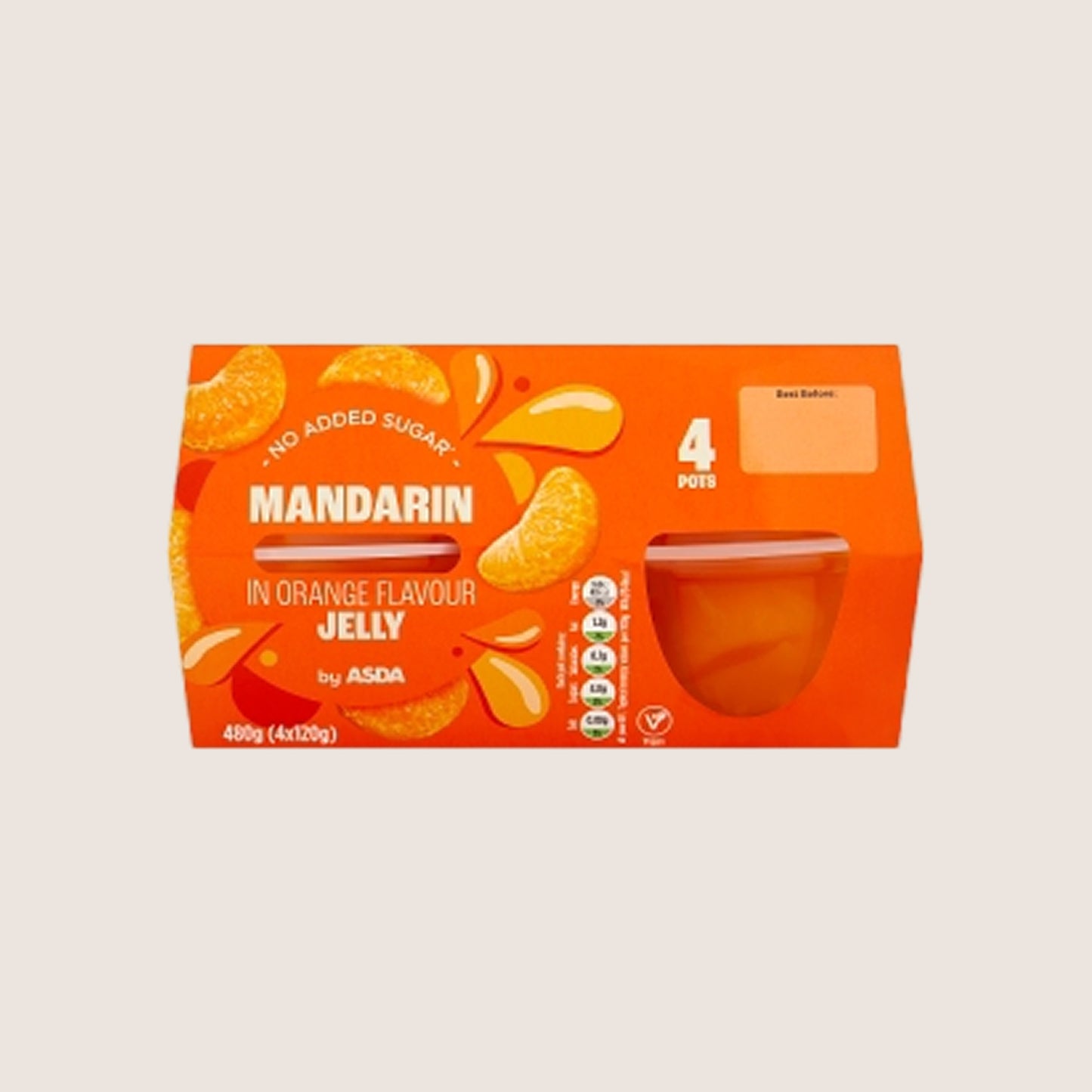 ASDA Mandarin in Orange Flavour Jelly No Added Sugar 4x120g
