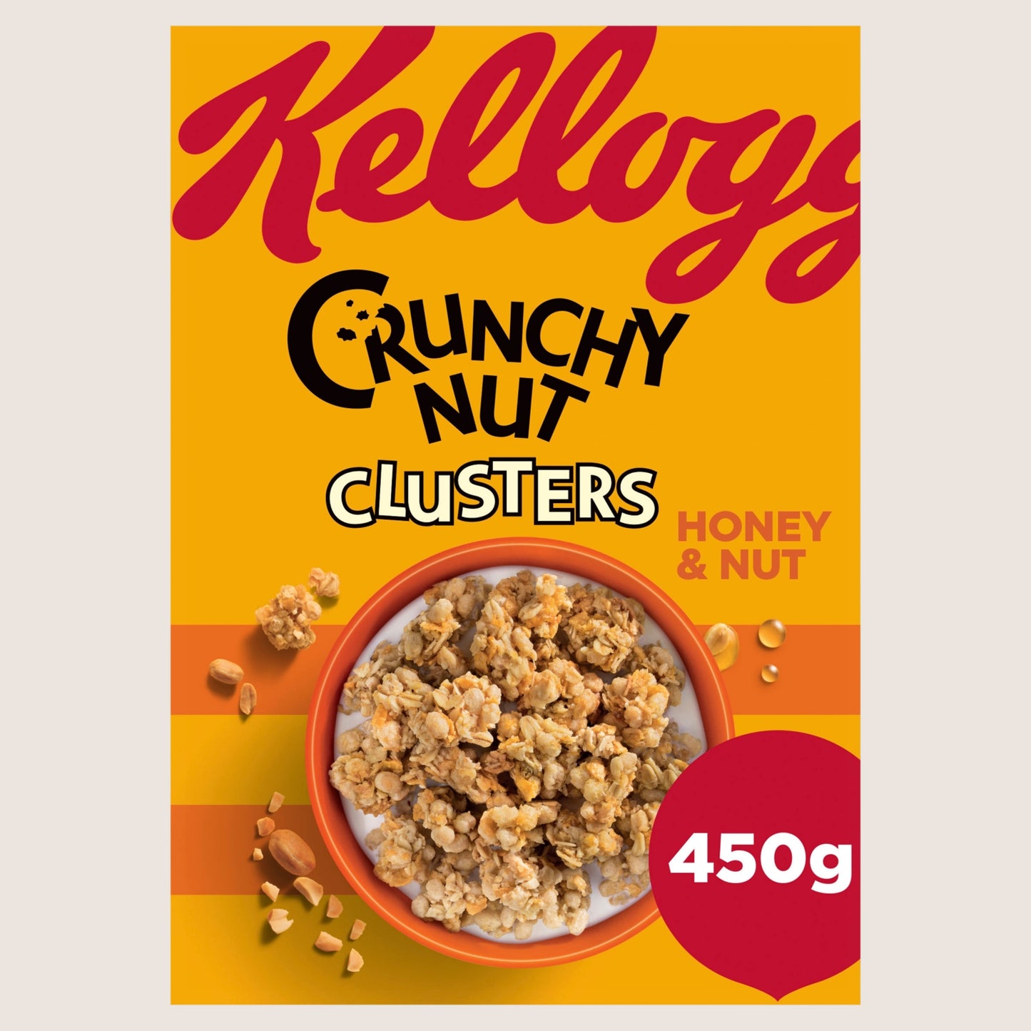 Kellogg's Crunchy Nut Honey & Nut Clusters Breakfast Cereal Vitamin Fortified 400g