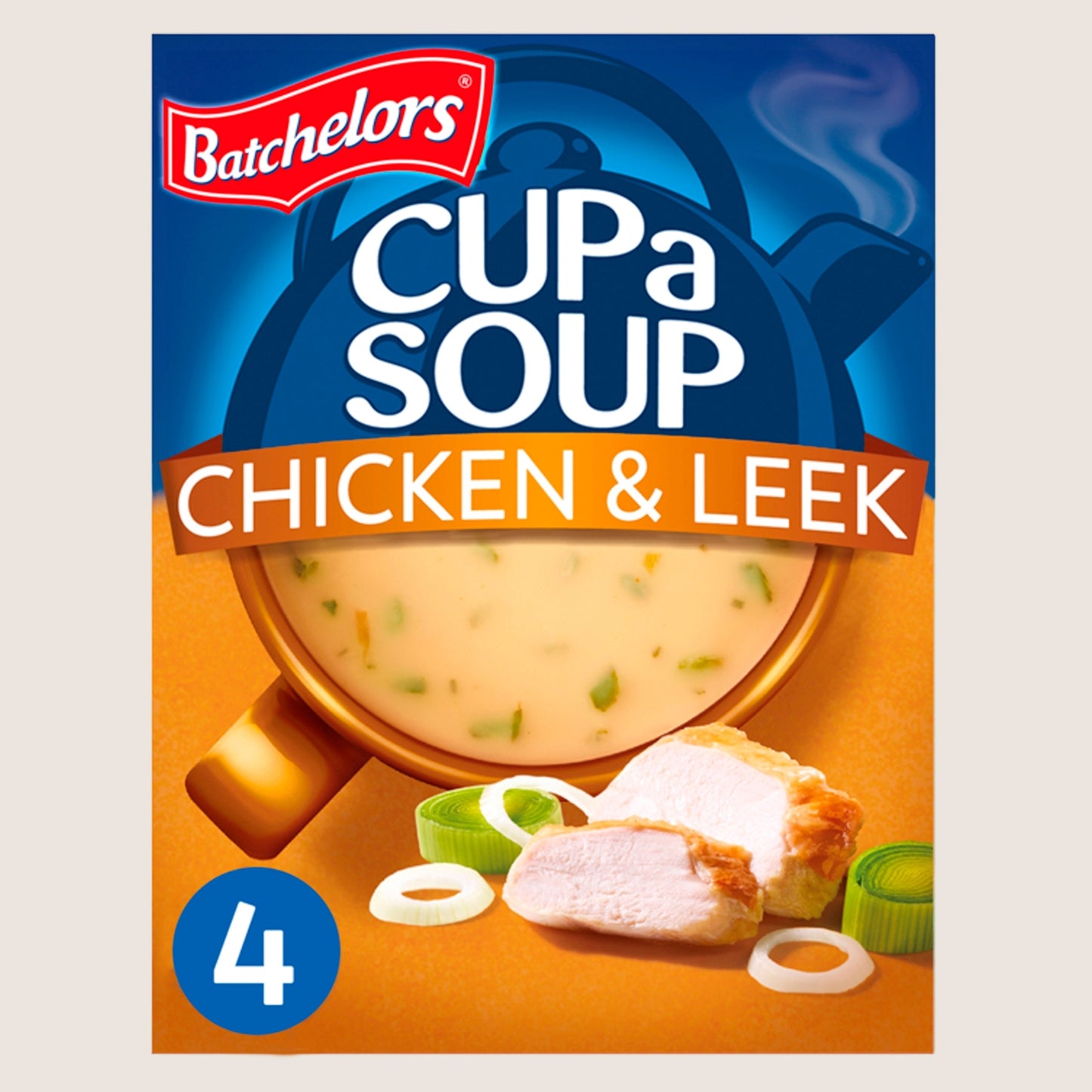 Batchelors Cup a Soup Chicken & Leek 4 Instant Soup Sachets No Artificial Additives 86g