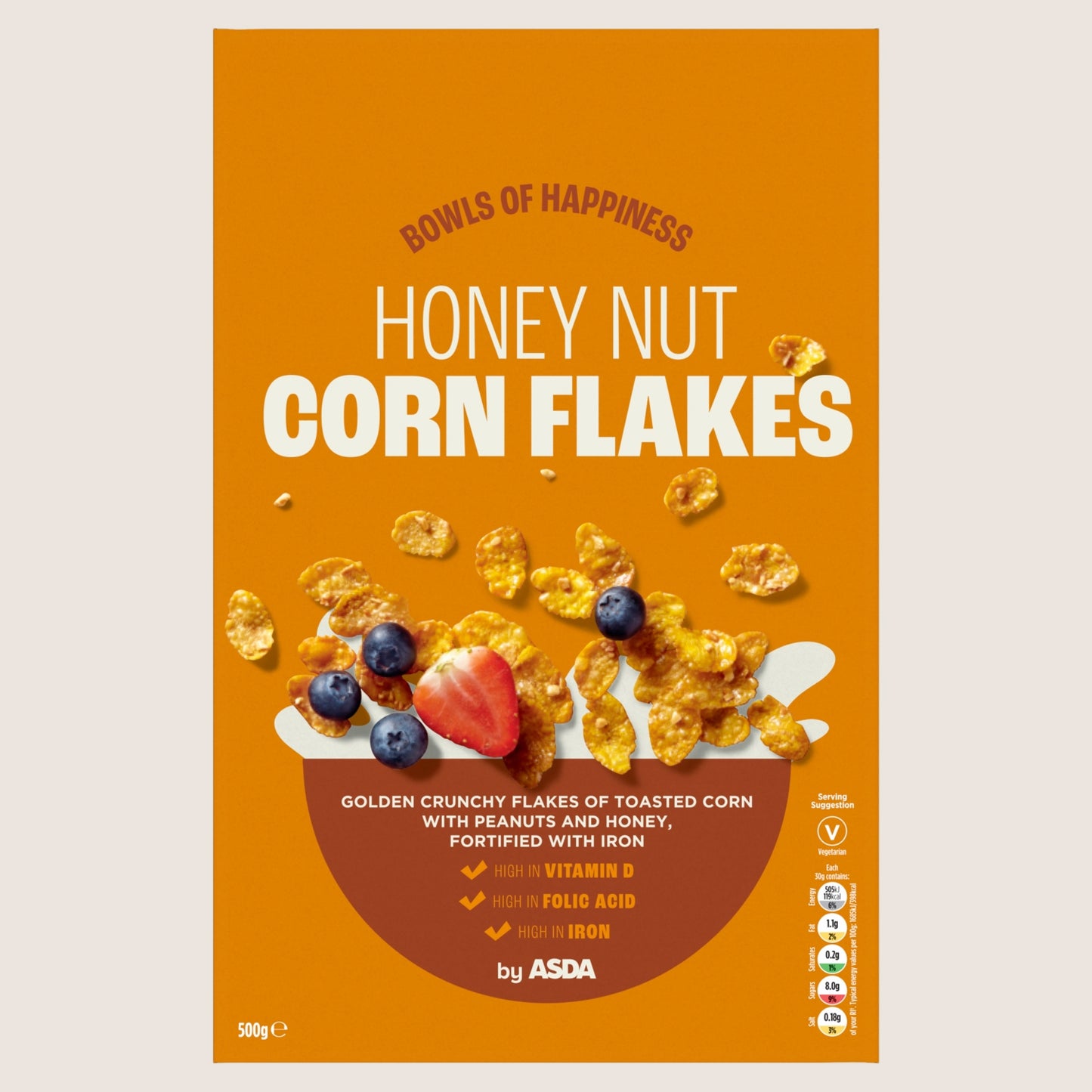 ASDA Honey Nut Corn Flakes Vitamin Fortified 500g