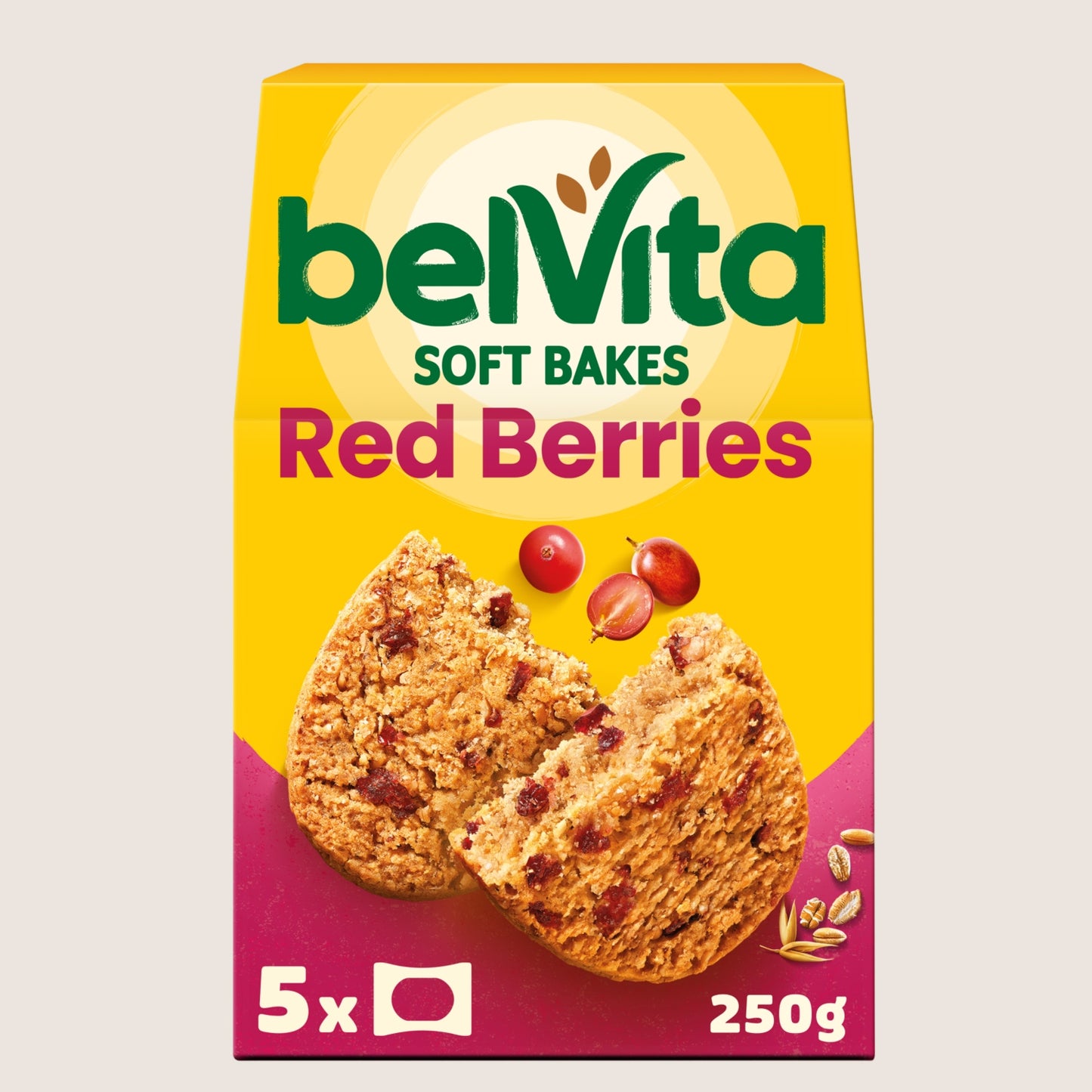 Belvita Soft Bakes Red Berries Cereal Snack Bars Multipack  Wholegrain 250g