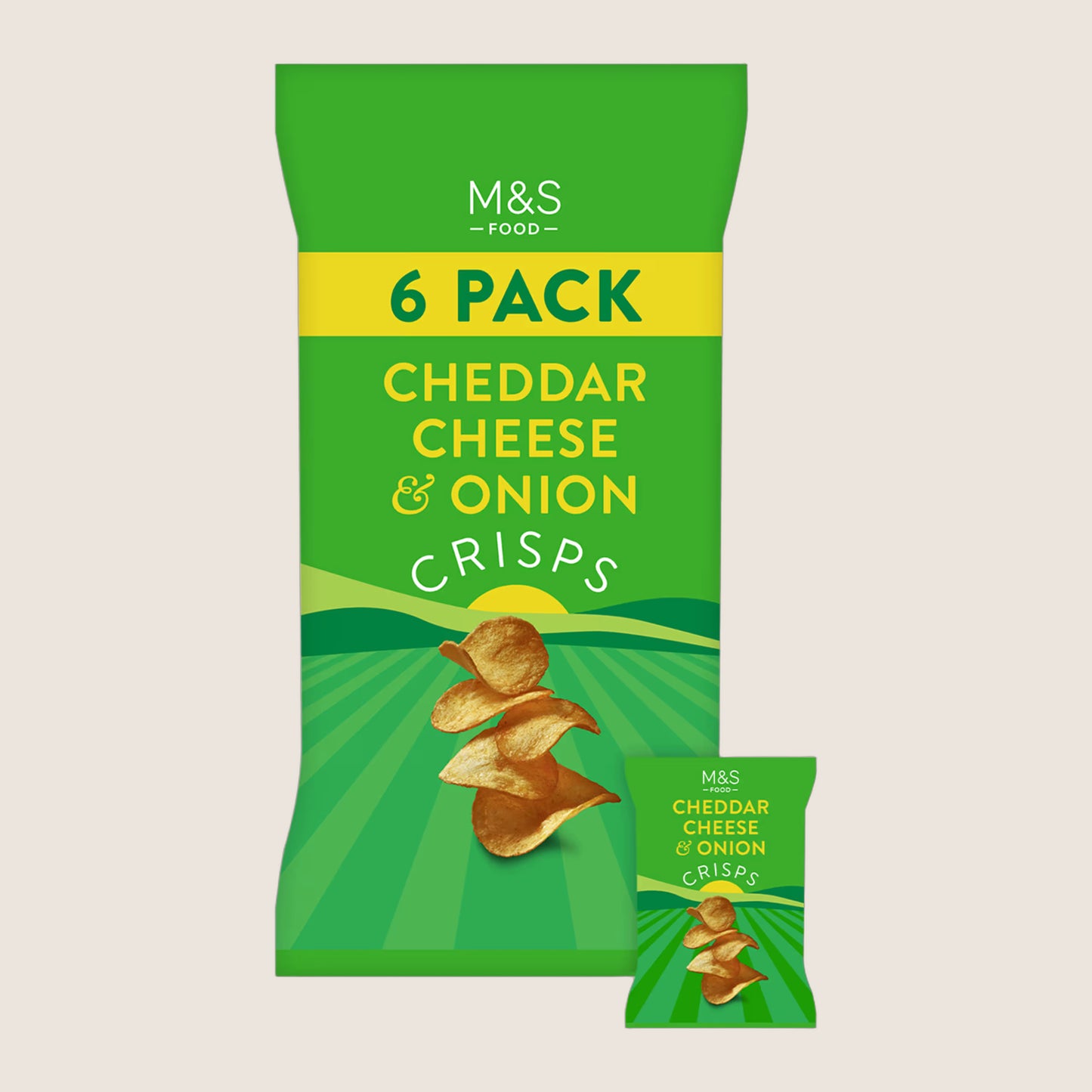 M&S Cheddar Cheese And Onion Crisps 150 g