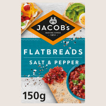 Jacob's Flatbread Salt & Pepper Crackers Free From Artificial Additives 150g
