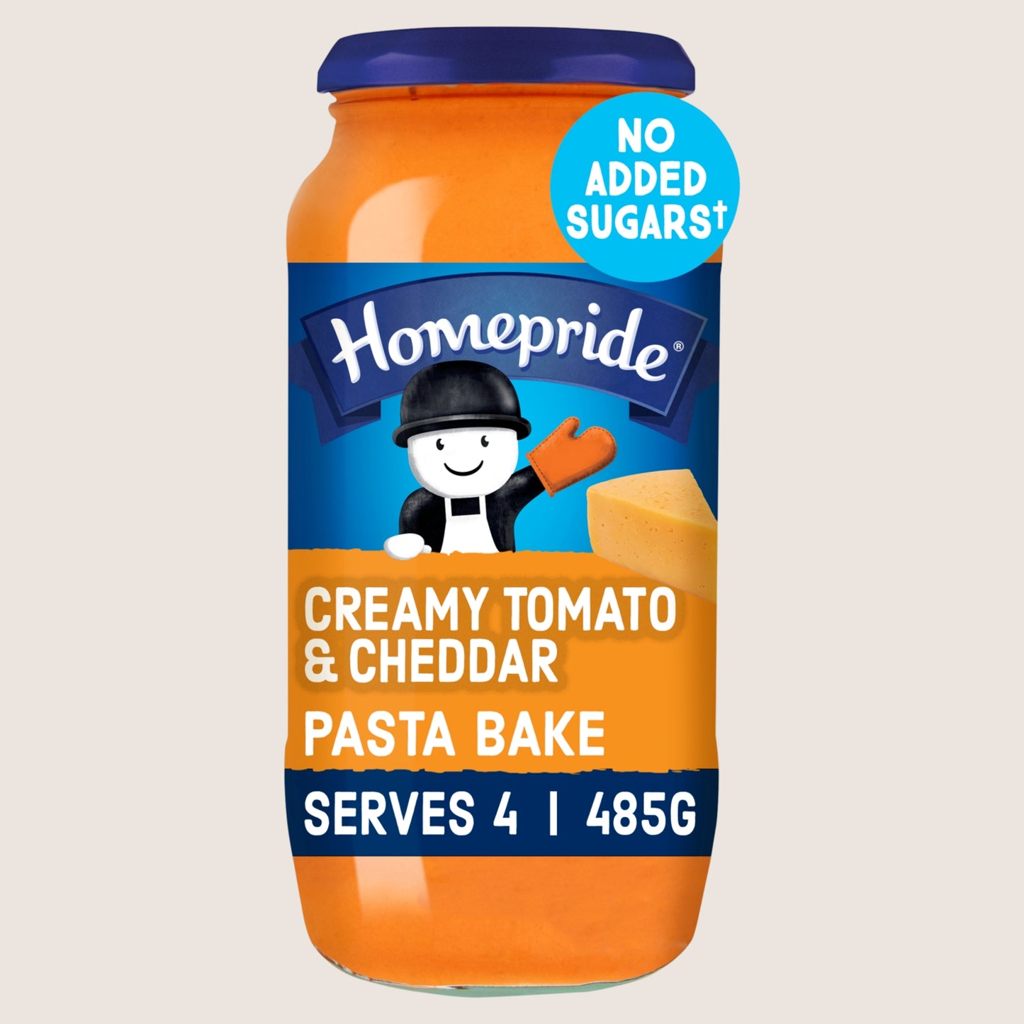 Homepride No Added Sugar Pasta Bake Sauce Tomato & Cheddar Cheese No Added Sugar 485g