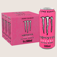 Monster Energy Drink Ultra Rosa Zero Sugar Cans No Added Sugar 9 x 500ml