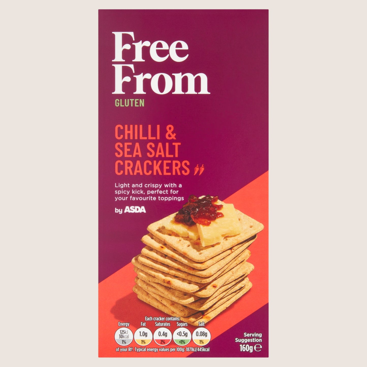 Free From by ASDA Chilli & Sea Salt Crackers Free From Artificial Additives 160g